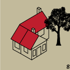 Дърво което коригира формата на къща